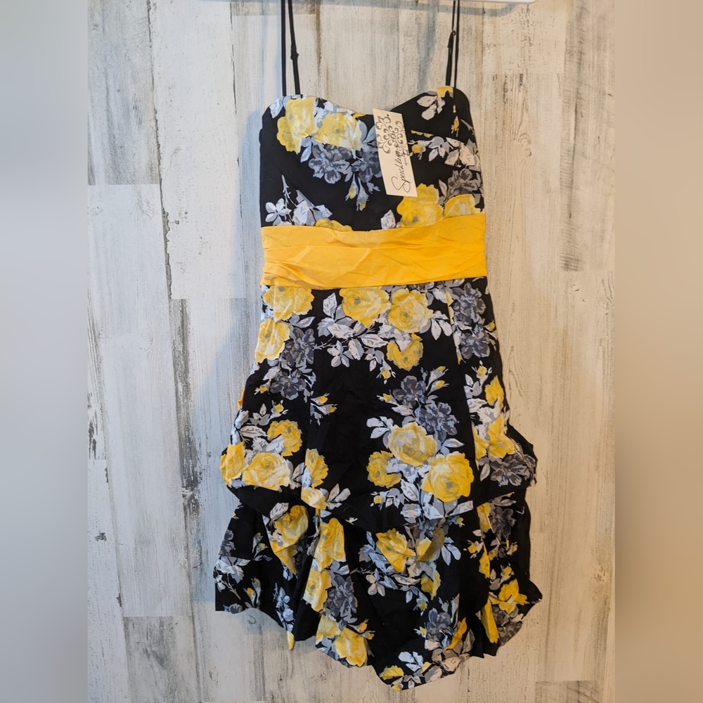 Black and yellow cocktail dress sz 11